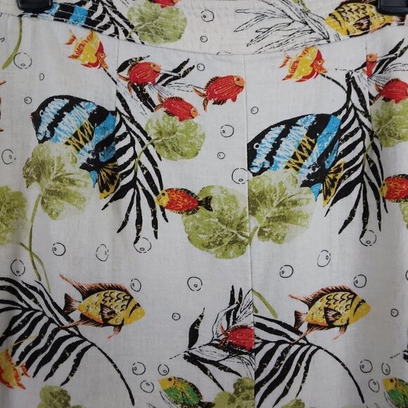 Stonebridge | VTG Linen Maxi Wrap Skirt Tropical Fish Print  | Size 10 - Picture 6 of 11